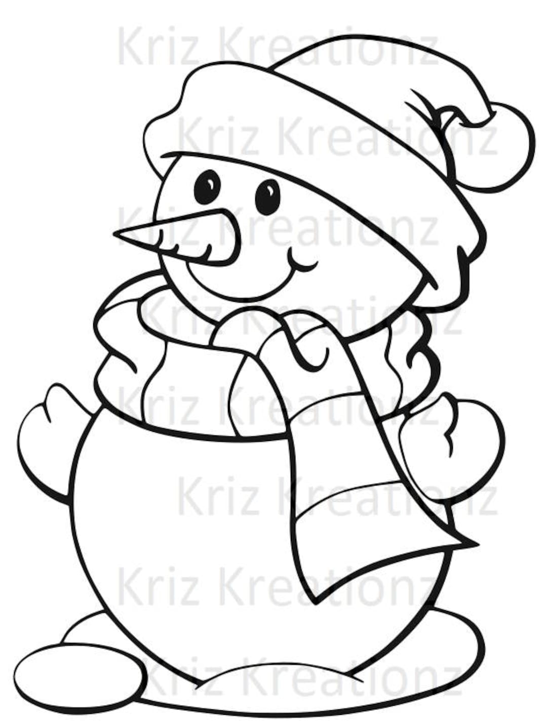 Buy Snowman Outline SVG Cut File Online in India - Etsy image.