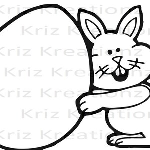 Easter Bunny Hugging Egg SVG Cut File
