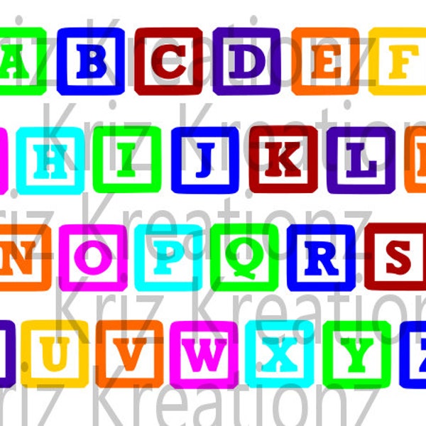 Alphabet Building Block SVG Cut File includes 2 files one with rounded corners and one with squared corners