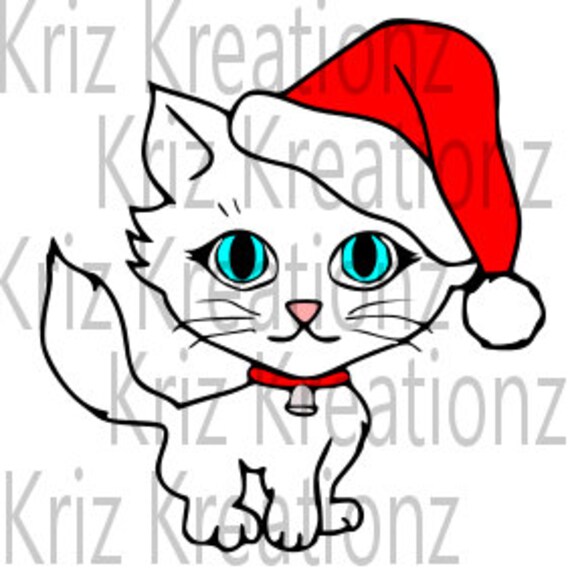 Download Christmas Kitty Svg Cut Files Etsy