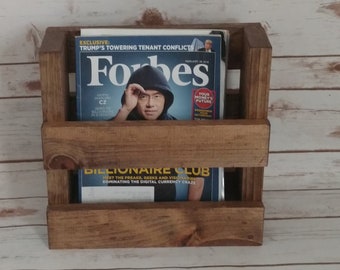 Rustic Magazine Rack, Wood Menu Rack, Farmhouse Decor, Rustic Home, Menu Holder