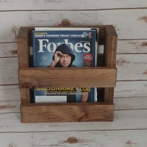 Rustic Magazine Rack, Wood Menu Rack, Farmhouse Decor, Rustic Home, Menu Holder