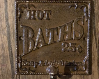 Cast Iron Bath Sign Bathroom Wall Decor