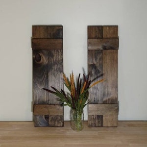 Rustic Wood Shutters Set of 2 farmhouse wall decor window shutters