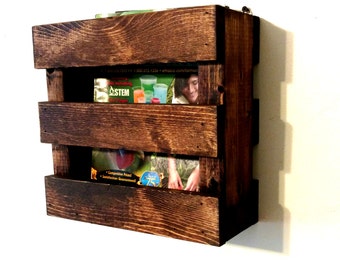 Wood Magazine Rack, Menu Holder, Resturaunt Decor, Rustic wood