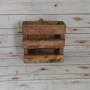 Wood Magazine Rack, Home Decor, Wood Menu Holder, Rustic Rack image 6