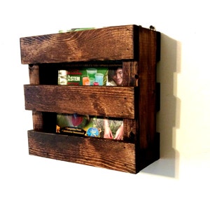 Rustic Wood Menu Rack, Restaurant Menu Holder, Rustic Magazine Rack