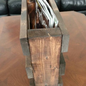 Wood Magazine Rack, Home Decor, Wood Menu Holder, Rustic Rack image 5