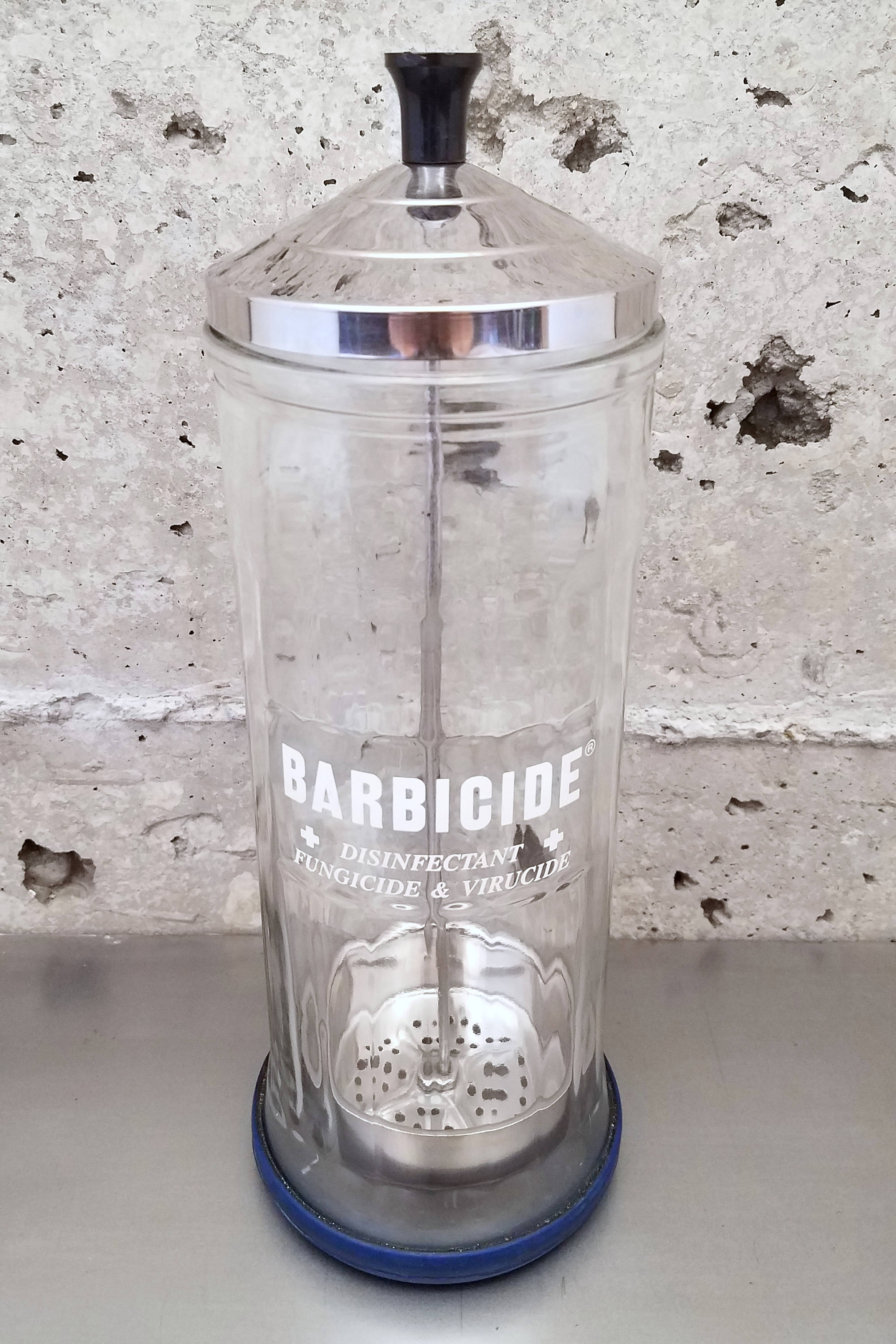 Vintage Barbicide Jar/With Blue Rubber Base/By King Research Etsy