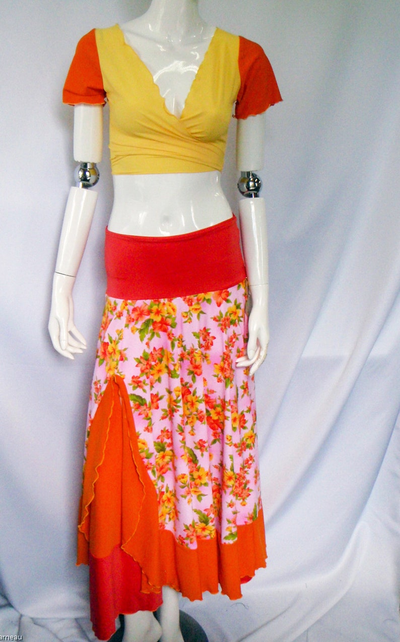Gypsy Dance Skirt,Flamenco Skirt,Belly Dance,Circular Skirt,Ruffled Skirt,Tribal Dance,Baladi,Made in Quebec, Made in Canada image 6