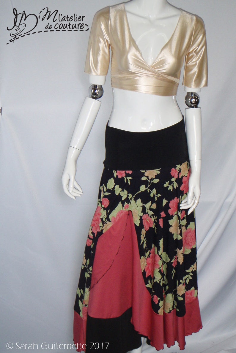 Gypsy Dance Skirt,Flamenco Skirt,Belly Dance,Circular Skirt,Ruffled Skirt,Tribal Dance,Baladi,Made in Quebec, Made in Canada image 4