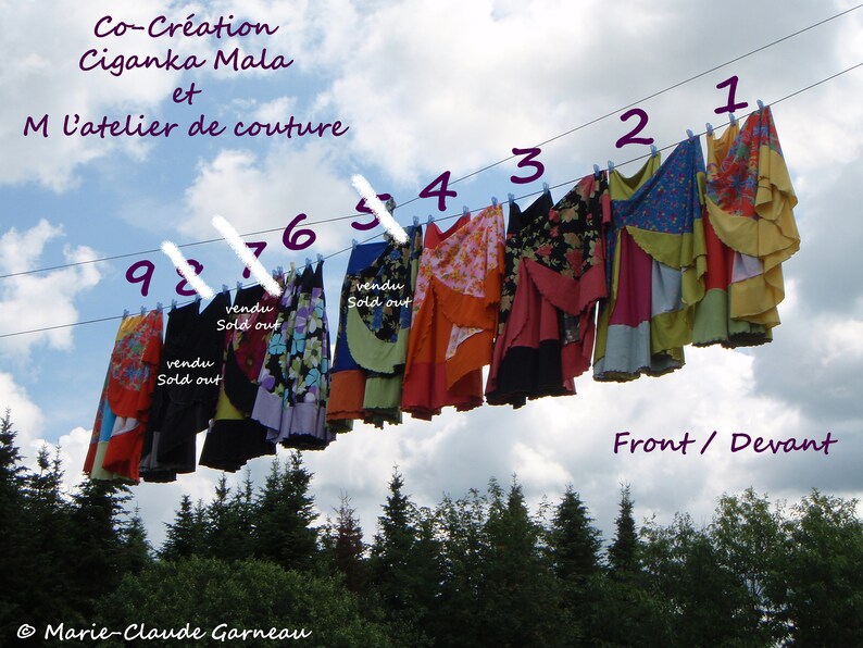 Gypsy Dance Skirt,Flamenco Skirt,Belly Dance,Circular Skirt,Ruffled Skirt,Tribal Dance,Baladi,Made in Quebec, Made in Canada image 10