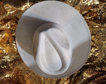 Sombrero Fedora color crema, estilo Moleskine, de ala ancha, unisex, con copa recortada, estilo elegante de hermandad, 56-58 cm