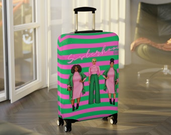 Rosa und Grün Sorority Gepäckabdeckung: Sisterhood Reisezubehör