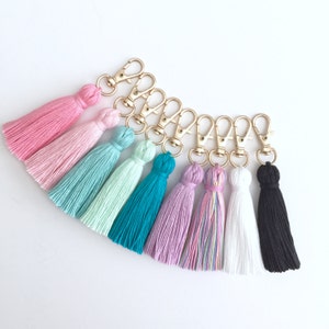 The Original Tiny Tassel Gold or Rose Gold or Silver Keychain