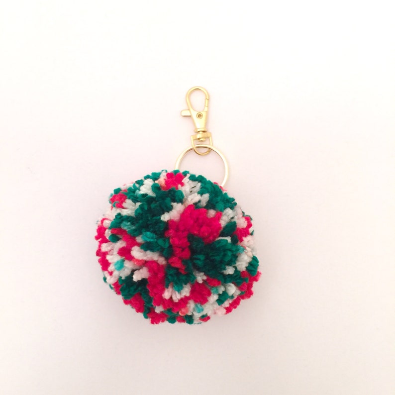 Holiday Cheer Pom Pom Keychain Etsy UK
