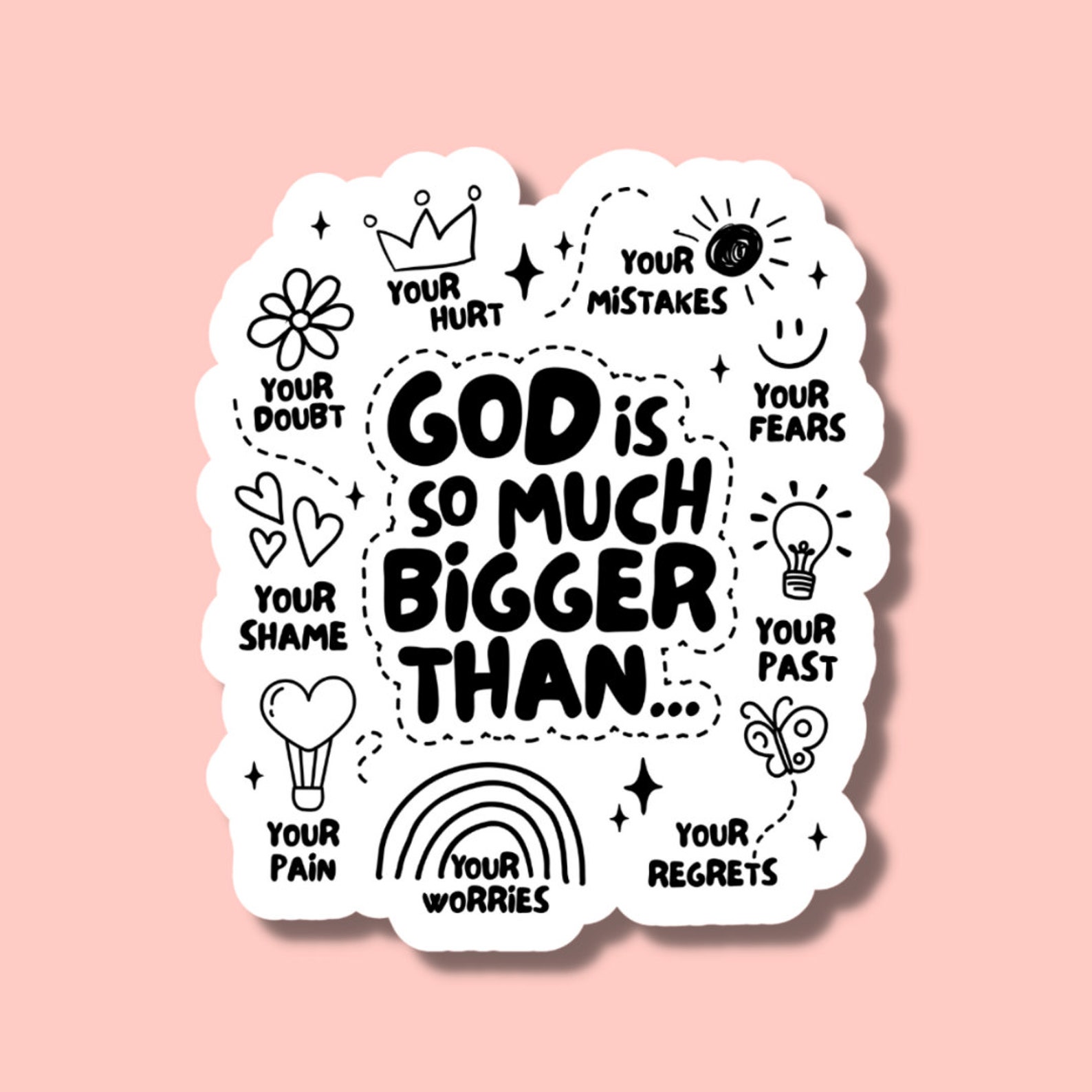 Sticker God Core God is Bigger Glossy Sticker, Christian Faith Decal - Etsy