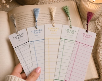 Personalized Library Card Bookmark with Tassel, Book Lover Gift