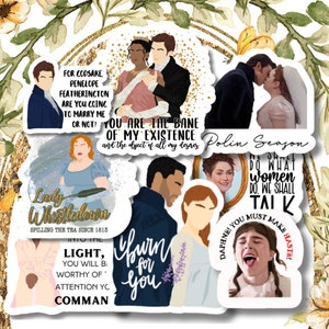 Bridgerton Stickers, Duke Hastings, Daphne Bridgerton, Eloise Bridgerton, Penelope sticker, I burn for you sticker, Collin Bridgerton