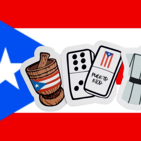 Puerto Rican sticker pack, Hispanic sticker pack, cafe bustelo sticker, dominos sticker, malta sticker, pilon stickers, puertorican stickers