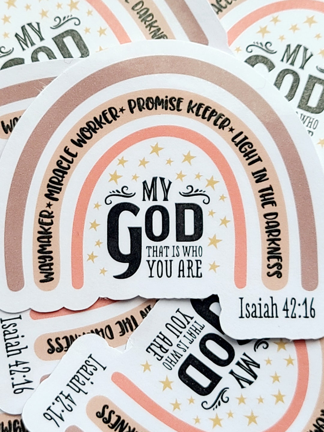 Bible Verse Sticker, Faith Sticker, Christian Gifts, Rainbow, Waymaker