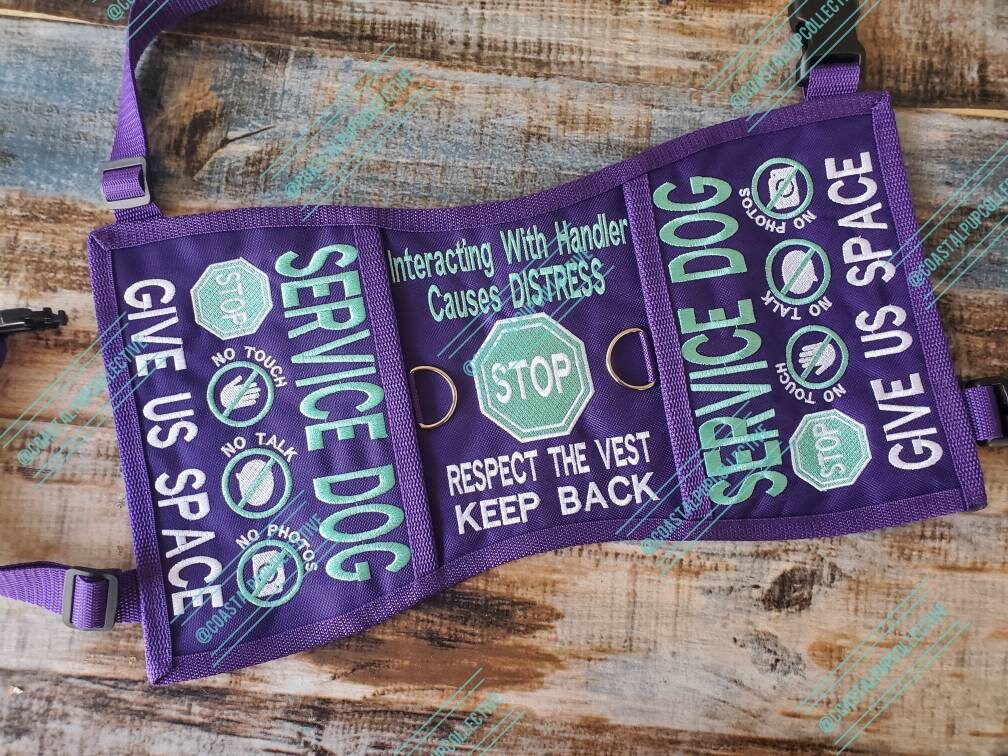 Service dog purple vest cheap