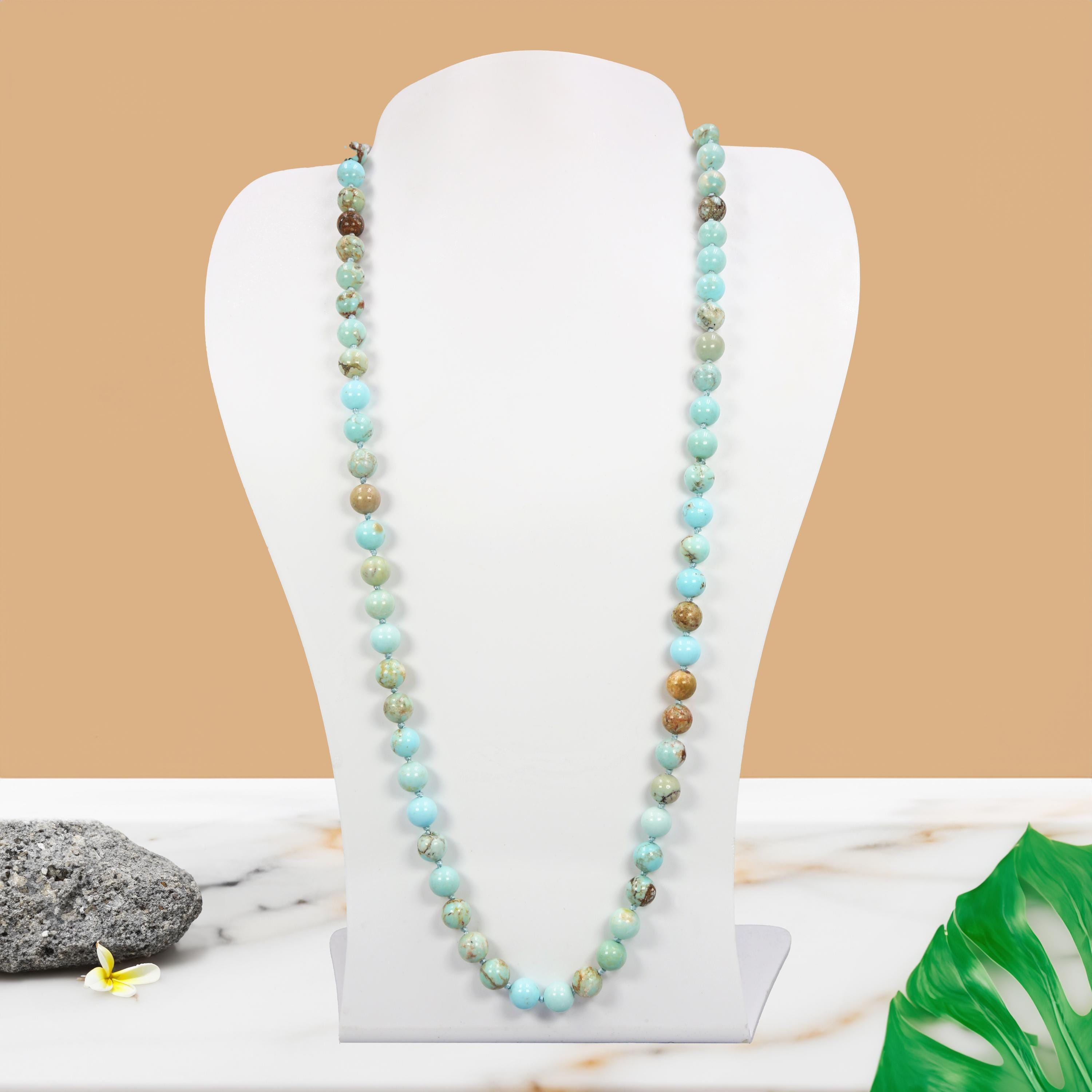 Collana Pendente In Diaspro Blu E Perla – 20 Pollici, Argento? Oro Giallo, Stile Vintage