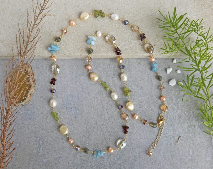 Not Your Basic Multi Stone Pendant Necklace main image 1
