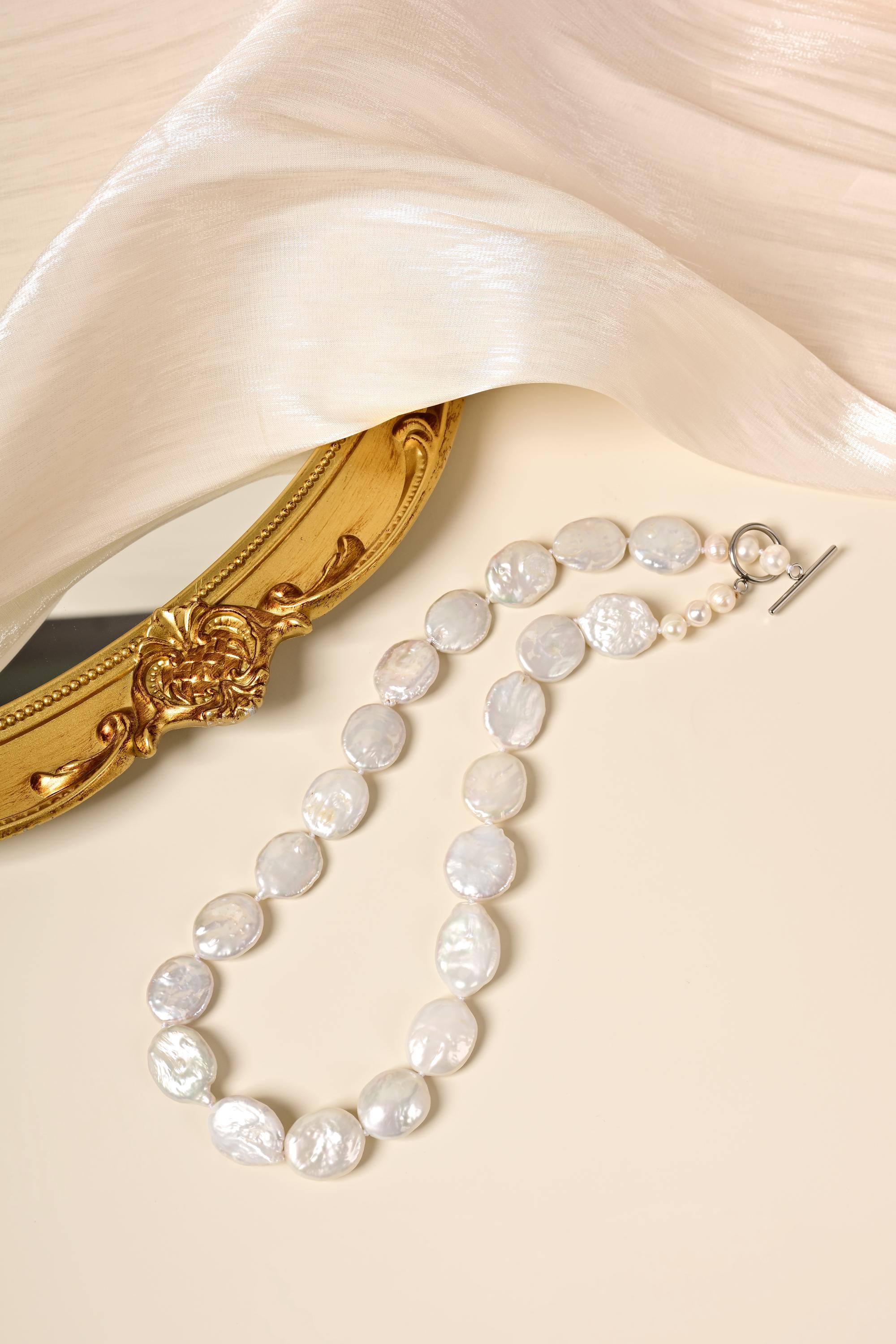 Coin Pearl Necklace - Etsy