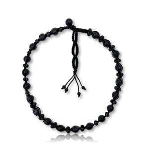 One of a kind semi-precious stone black onyx hand beaded braided shamballa choker necklace or bracelet.