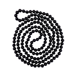 60&quot; 8MM Black Onyx Endless Infinity Beaded necklace. Black Mala Stone Necklace. Onyx Chakra Necklace. Black Necklace for Yoga. Free Shipping