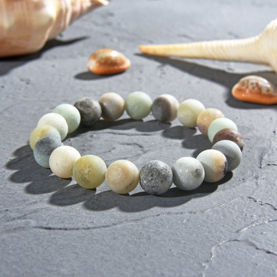 Natural Matte Finish 10MM Large Gemstone Healing Crystal Power Bracelet.  Genuine Stone Super Bracelet 7.5. Free Shipping/domestic USA - Etsy