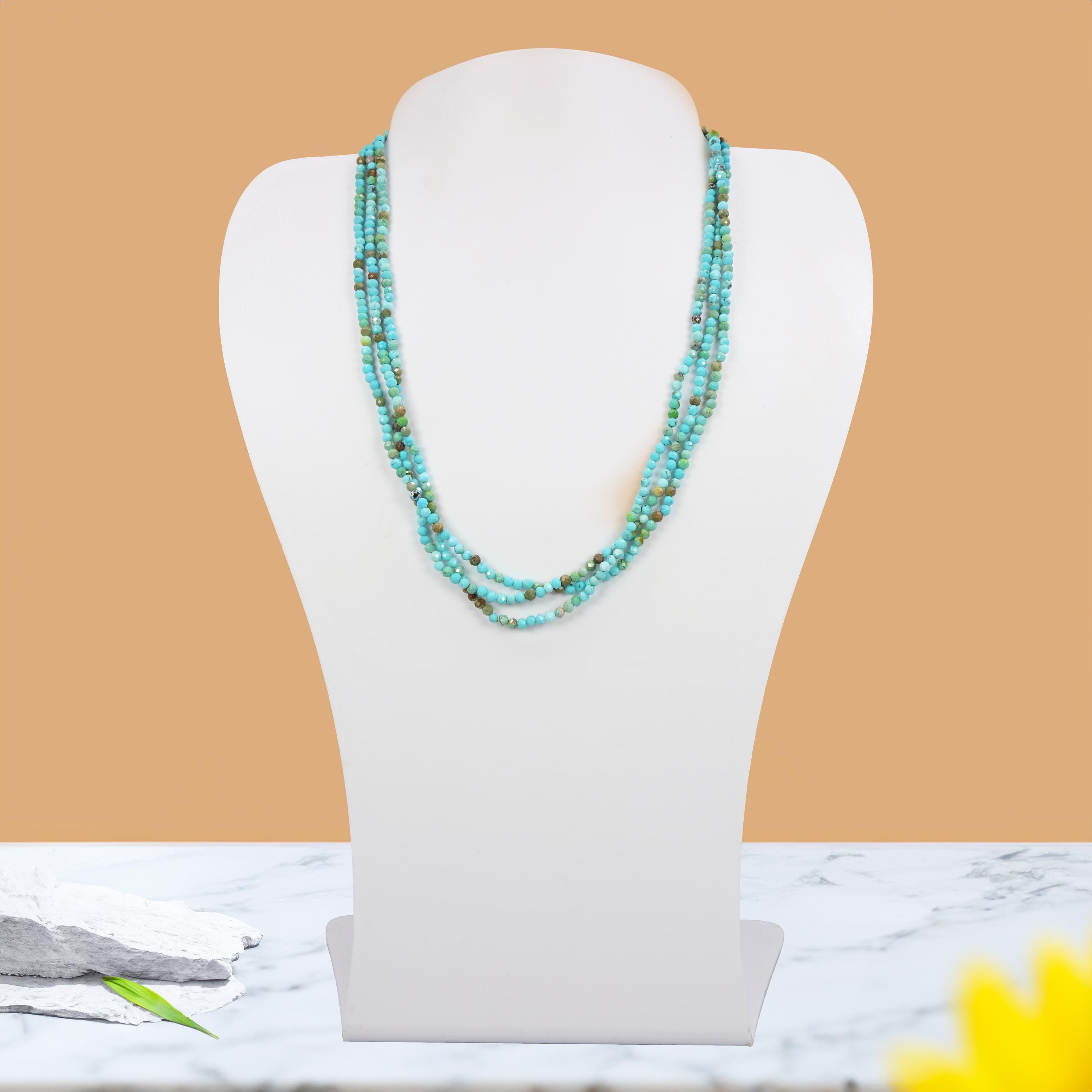 Collana Girocollo Turchese Con Ciondolo Disco Oro E Paillettes | Gioielli Donna