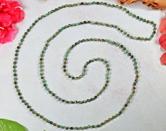 4mm Infinity Faceted African Turquoise Necklace.