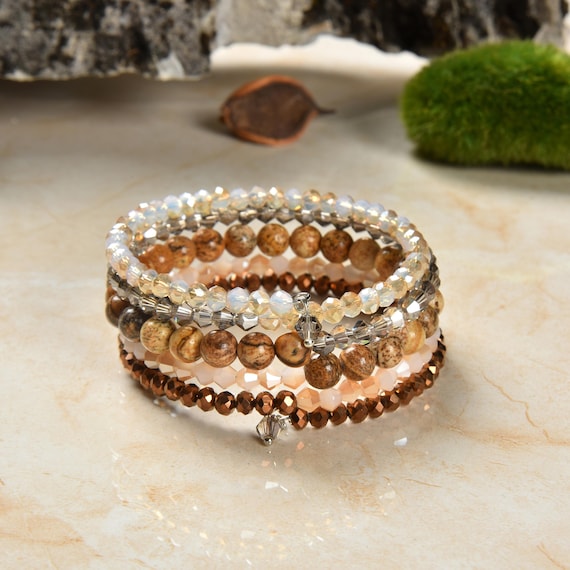 Bracciale A Catena Con Anello Di Perle A Strati Per Donna, Bracciale Schiavo Boho Con Cristalli, Colore Oro, Gioiello Da Sera - 3