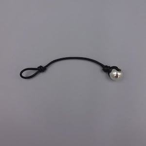 2-PC Sterling Ball on Leather Clasp.925 Silver Clasp.  Leather Loop Clasp. Clasp for Necklace. Clasp for Bracelet.