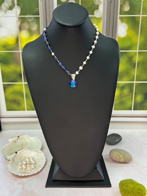Sodalite and Freshwater Pearl Pearl Jewelry With