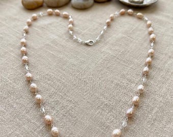 Classic Freshwater Pearl & Crystal Necklace