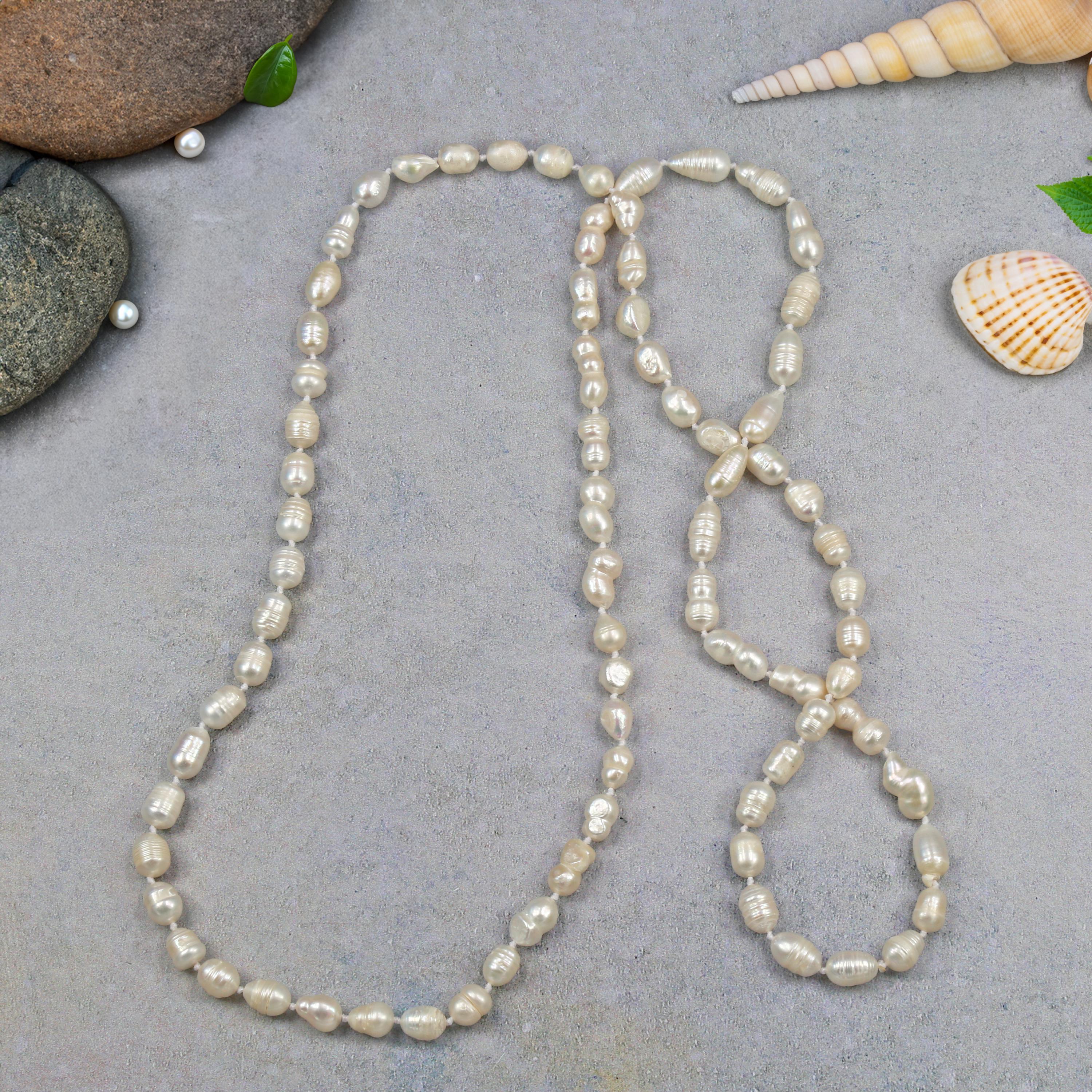 Rice Pearl Necklace. Pearl necklace.  Gift for mom. Wedding Bridal necklace. Bridesmaid gift.