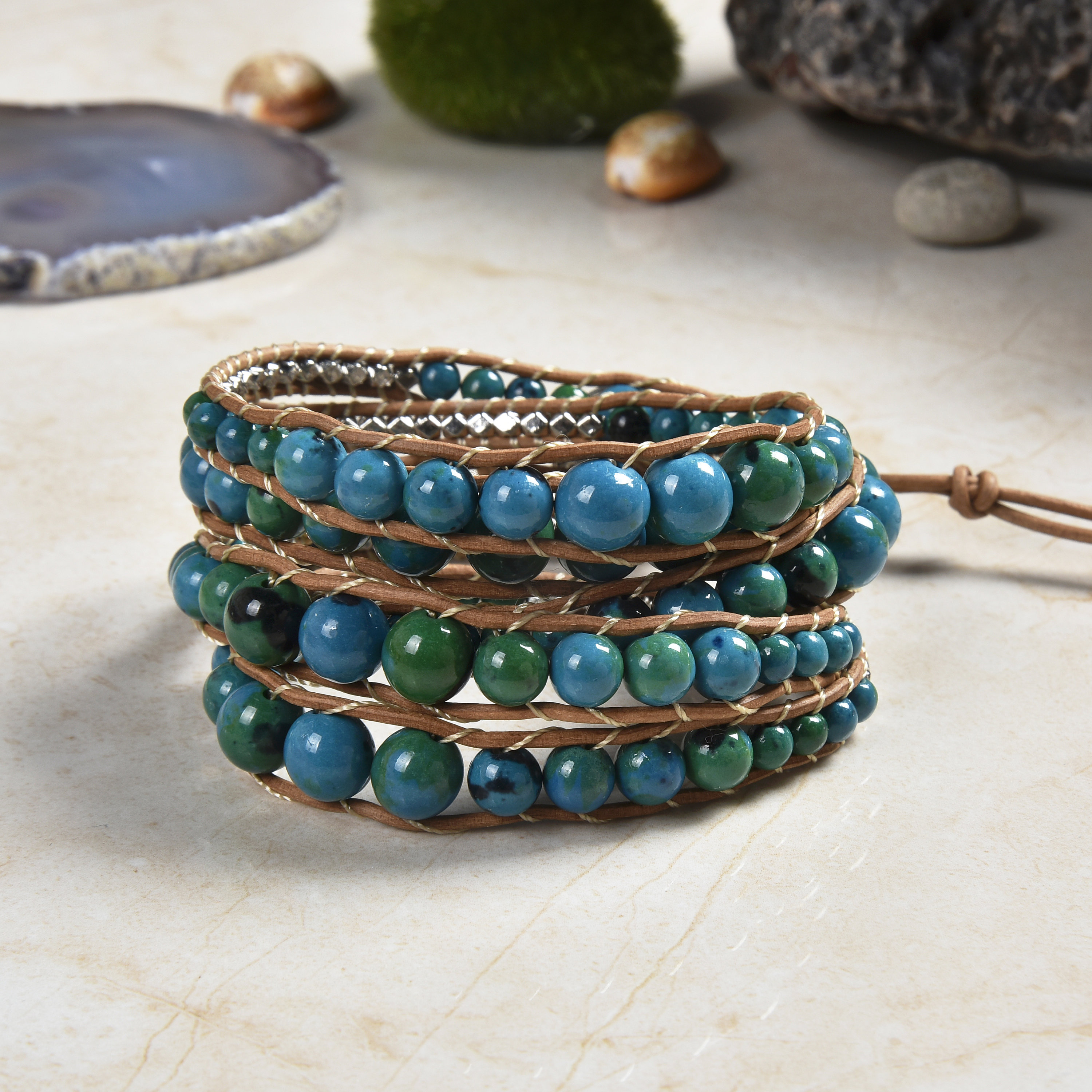 Chan Luu multi wrap turquoise mix bracelet  goldsilver nuggets   Garmentory