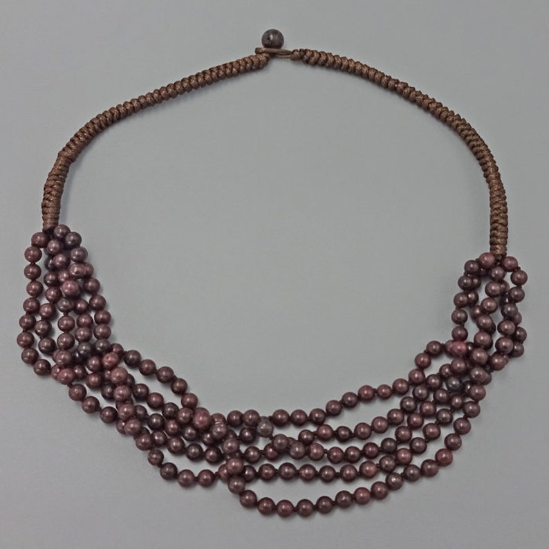 Multiple Strand Hand Braided Magnesite Turquoise Necklace
