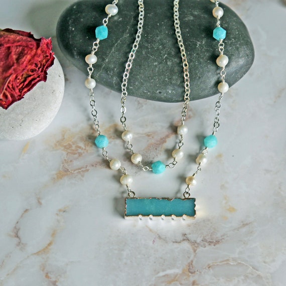 Amazonite 2024 necklace etsy