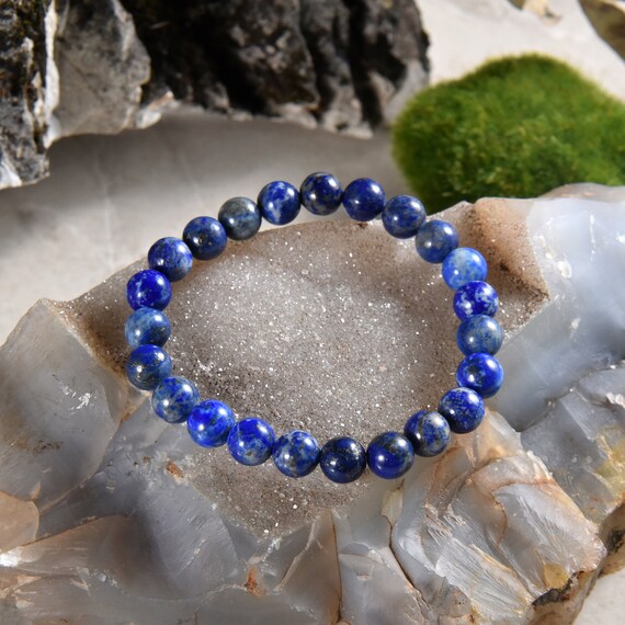 Lapis Lazuli Bead Stretch Bracelet Genuine Stones Lapis Lazuli Bead Stretch Bracelet Genuine Stones