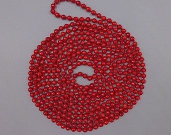 70" Genuine Red Sea Bamboo Coral Long Beaded Endless Infinity Hand-knotted Necklace.