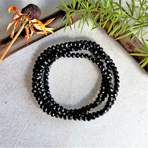 NWOT Elegant Black Crystal Bracelet Black Crystal Bridal Bracelet, Premium European Crystal Leaf  main image 3