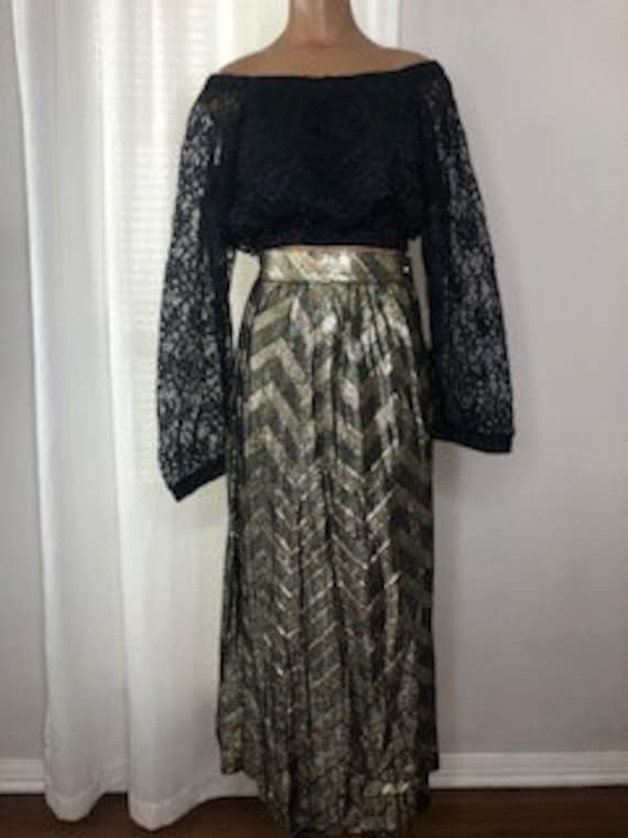 vtg METALLIC CHEVRON SKIRT