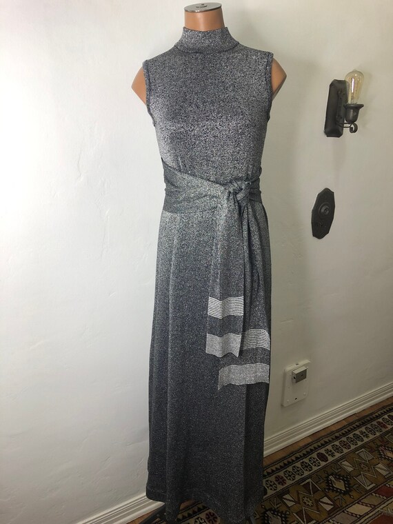 vtg MATCHING metallic LUREX SET w/ top, skirt + be