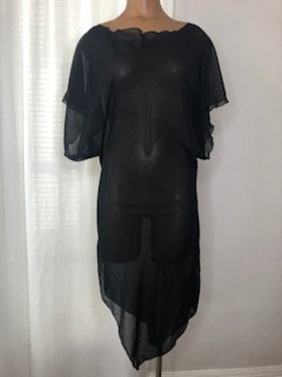vtg Y2K SHEER black DRESS