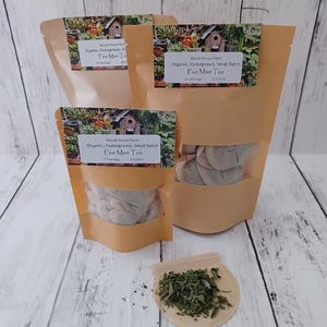 5 Mint Herbal Tea Blend Organic: Handcrafted and grown on our Kansas Homestead. Packages are 7, 14, or 21 count tea bags.