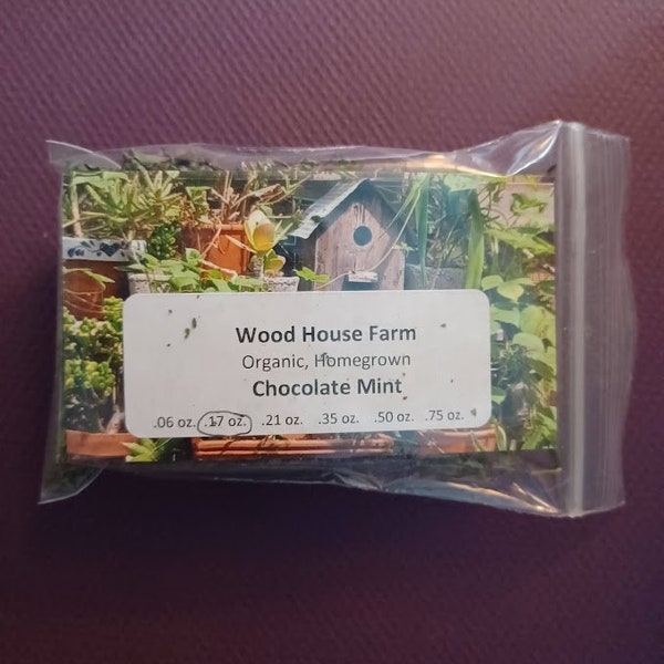 Chocolate Mint Organic Homegrown Dried, Culinary Herbs, Organic  Tea, Organic Herbs